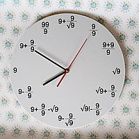 Настенные часы для кабинета математики Девятки