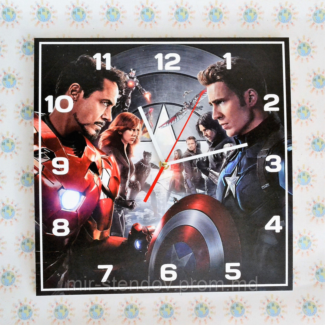 Настенные часы Капитан Америка Квадратные, фото 1
