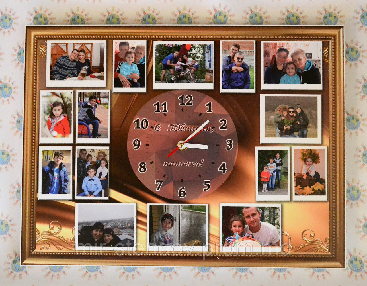 Часы Настенные с вашими фотографиями на подарок (Коллаж). Прямоугольные - фото 1 - id-p5995656