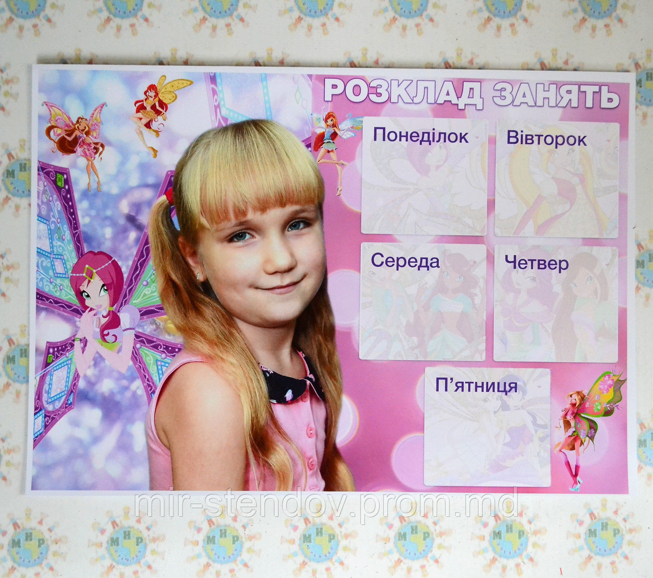 Расписание уроков с фотографией Вашего ребёнка Феи, фото 1