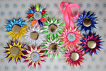 Значки с розетками и медаль. Комплект из 11 штук