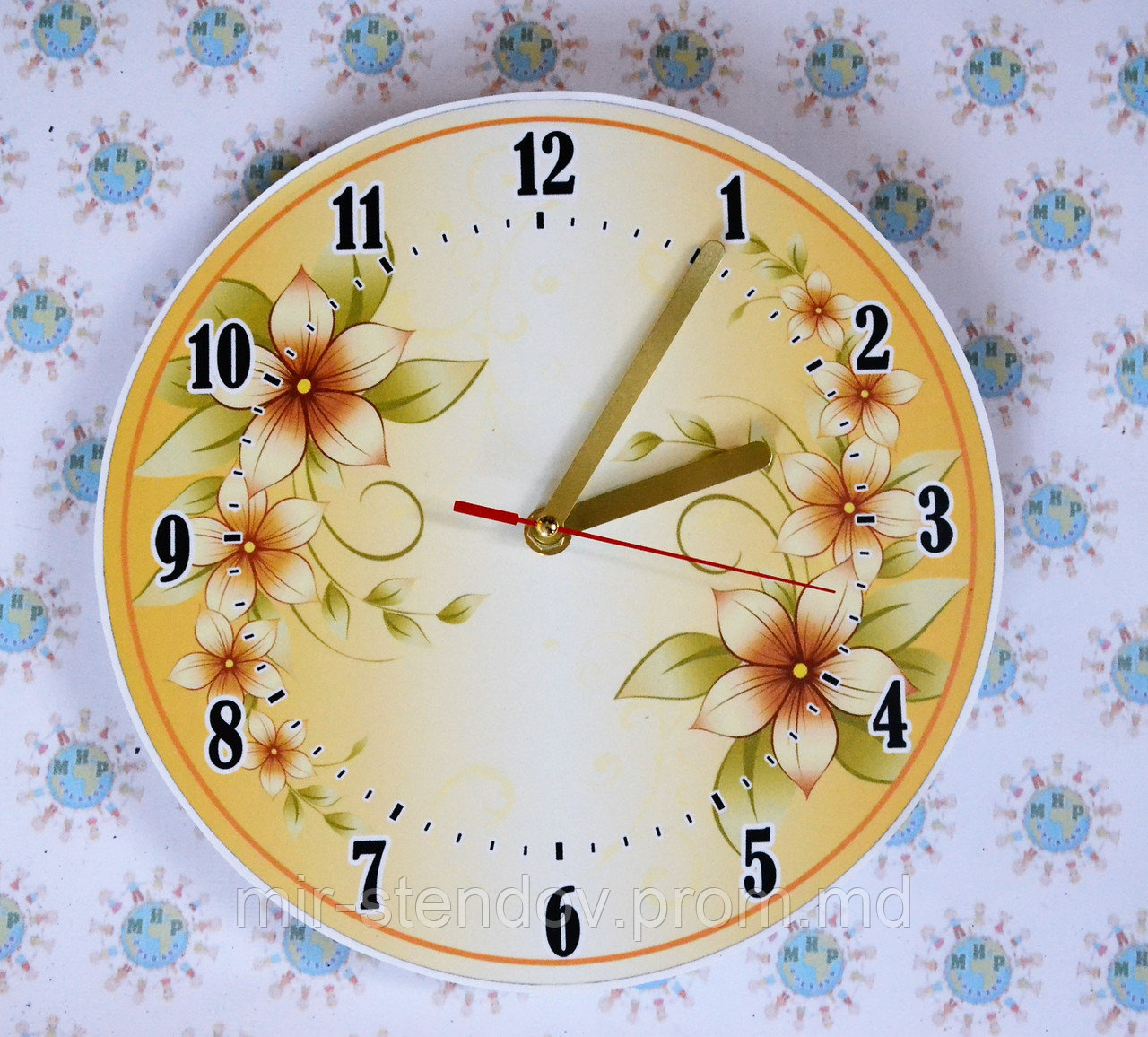 Часы настенные Золотой барвинок, фото 1