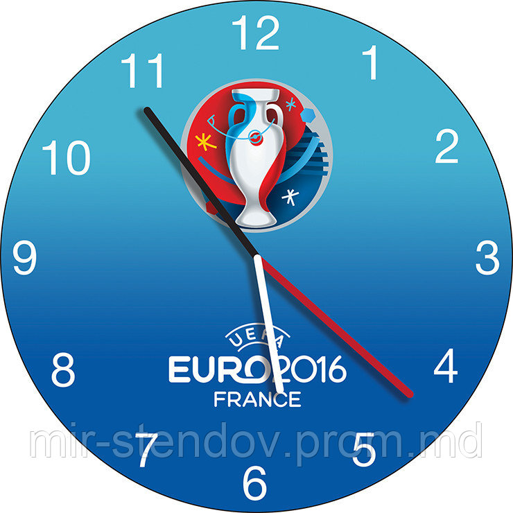 Часы настенные Евро 2016. Футбол 40 см - фото 1 - id-p5995902