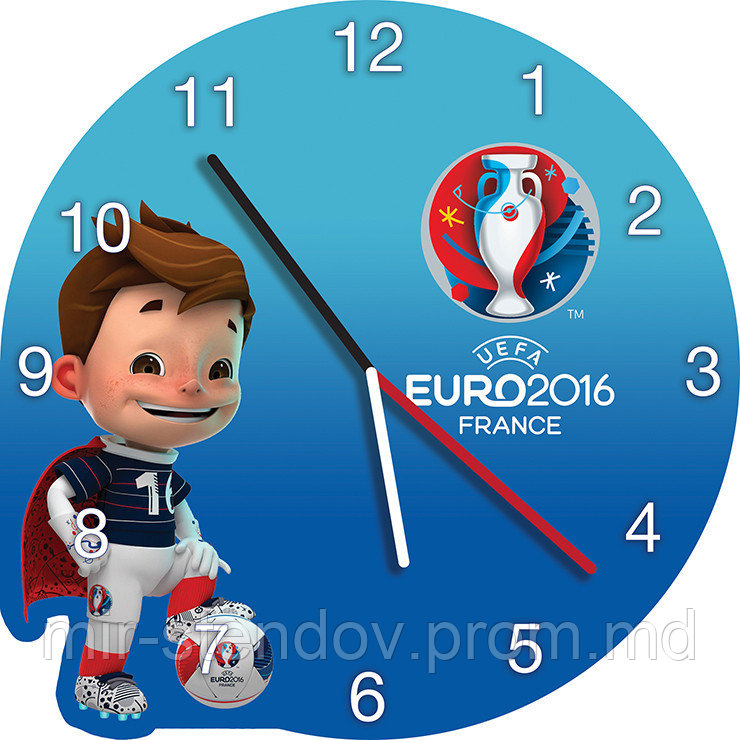 Часы настенные Евро 2016 Франция. Футбол 25х25 см - фото 1 - id-p5995903