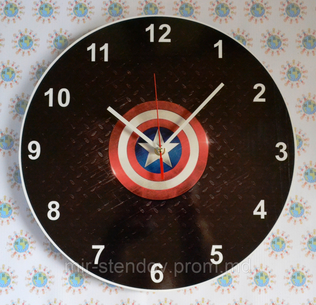 Настенные часы Капитан Америка. Лого - фото 1 - id-p5996005