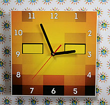 Часы настенные Майнкрафт огонь