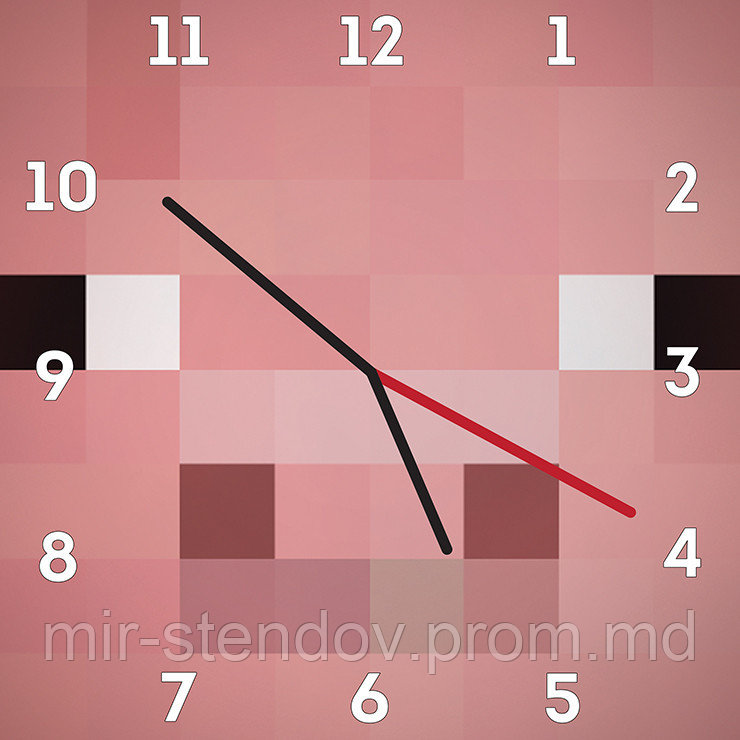 Часы настенные Майнкрафт Свинка, фото 1