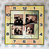Квадратные часы Настенные с вашими фотографиями. Колаж, фото 3