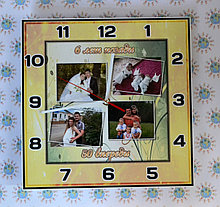Квадратные часы Настенные с вашими фотографиями. Колаж