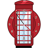 Часы настенные Телефонная будка, фото 2
