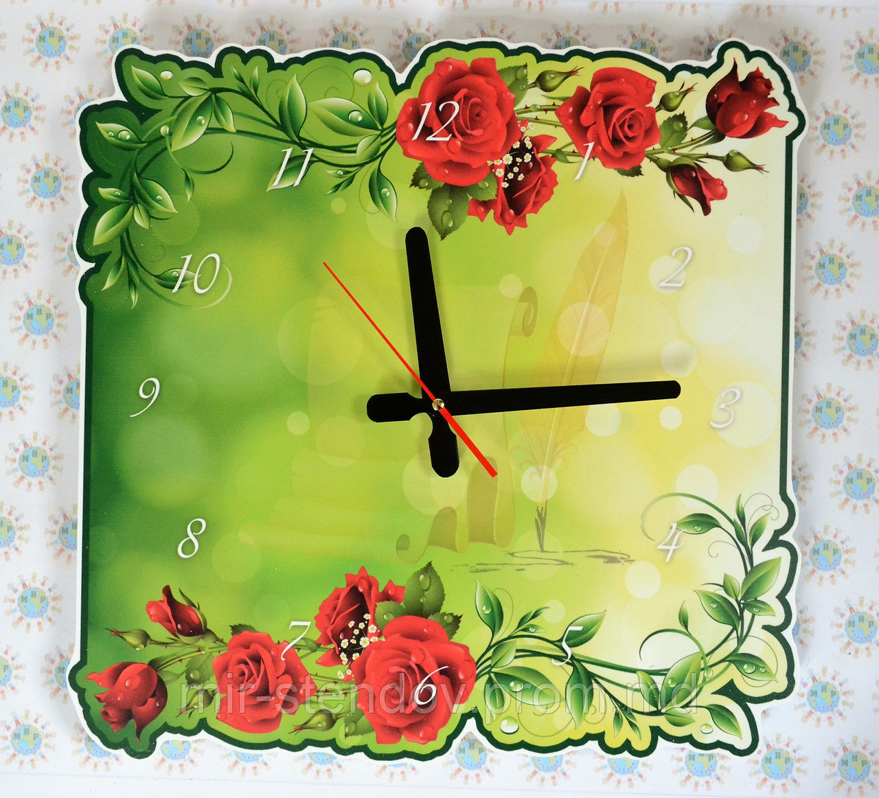 Часы настенные Розы 30х30 см - фото 1 - id-p5997324