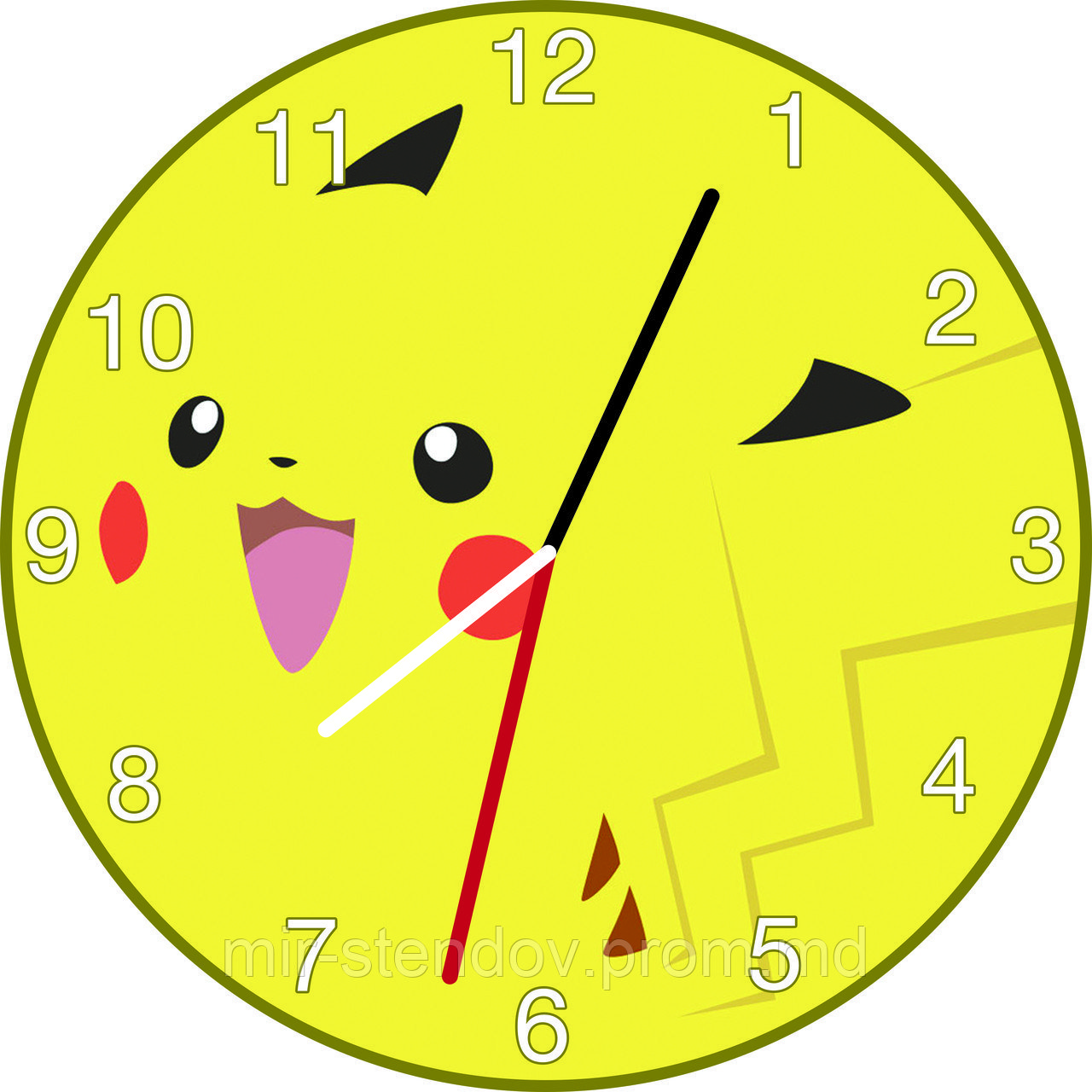 Часы настенные Покемоны жёлтые - фото 1 - id-p5997423