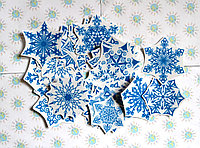 Наклейки для окон Снежинки 20х20 см, Голубой