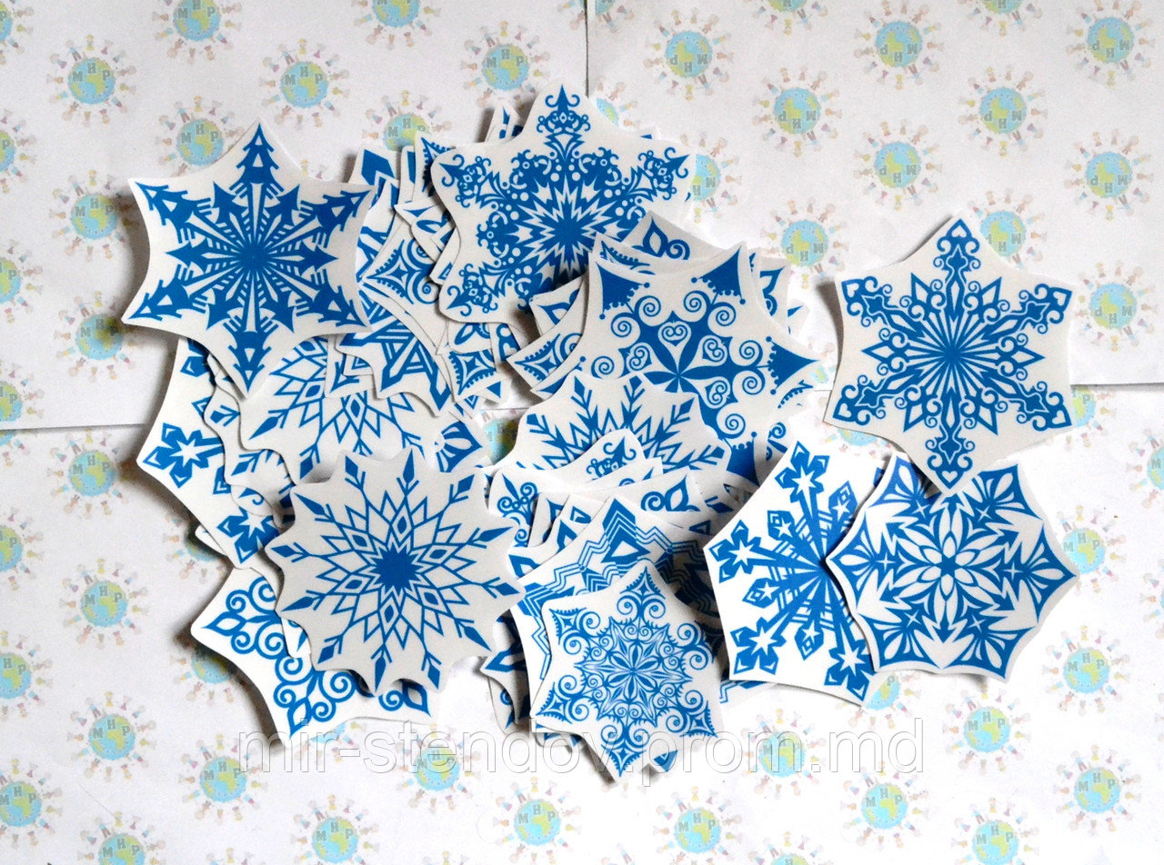 Наклейки для окон Снежинки 20х20 см, Синий - фото 1 - id-p5997491