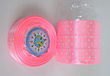 Лента атласная 25 мм Горох Розовая, фото 2