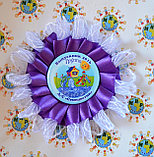 Значок с розеткой "Балерина" Фиолетово-белый, фото 3