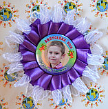 Значок с розеткой "Балерина" Фиолетово-белый, фото 4