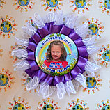 Значок с розеткой "Балерина" Фиолетово-белый, фото 7