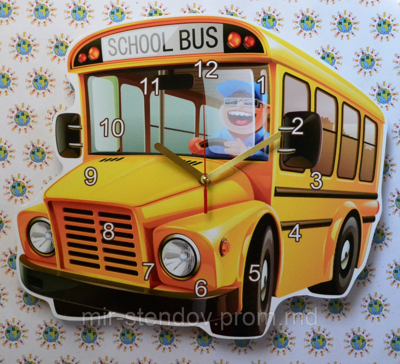 Часы настенные Школьный автобус - фото 1 - id-p5998378