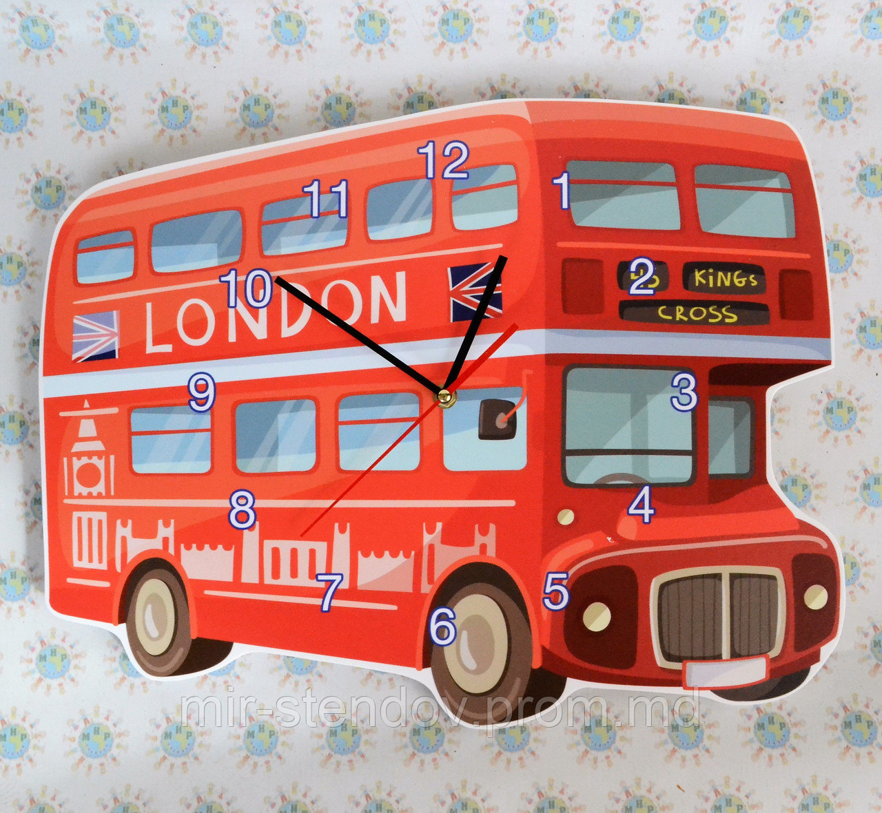 Часы настенные Лондонский автобус - фото 1 - id-p5998380