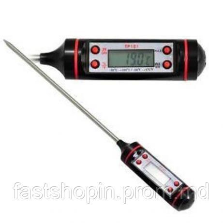 Термометр щуповой кулинарный с футляром, сталь + прастик - фото 1 - id-p6009661