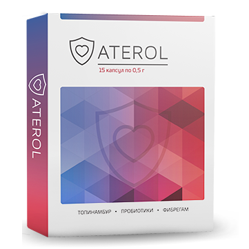 Препарат Aterol с пробиотиками для снижения холестерина (15 капсул) - фото 1 - id-p6010626