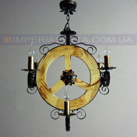 Кованая люстра под старину IMPERIA деревянная шестиламповая штурвал колесо MMD-125643 - фото 1 - id-p6014112