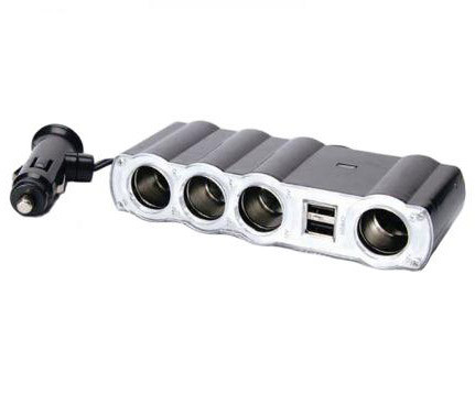 Разветвитель прикуривателя на 4 гнезда с USB - фото 1 - id-p933687
