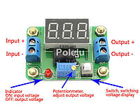 DC-DC Power Supply Module with Voltmeter