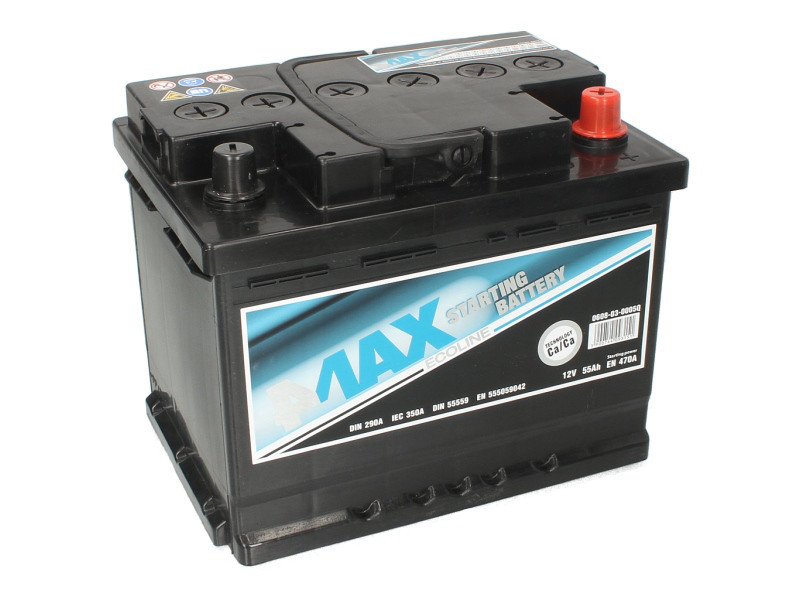 Аккумулятор 4Max Bateries 55Ah/470A R+(0) Ecoline 249x175x190 - фото 1 - id-p4753802
