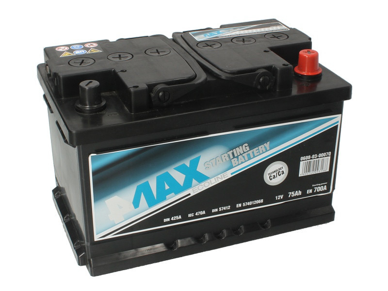 Аккумулятор 4Max Bateries 75Ah/700A R+(0) 278x175x175 B13 Ecoline - фото 1 - id-p4753799