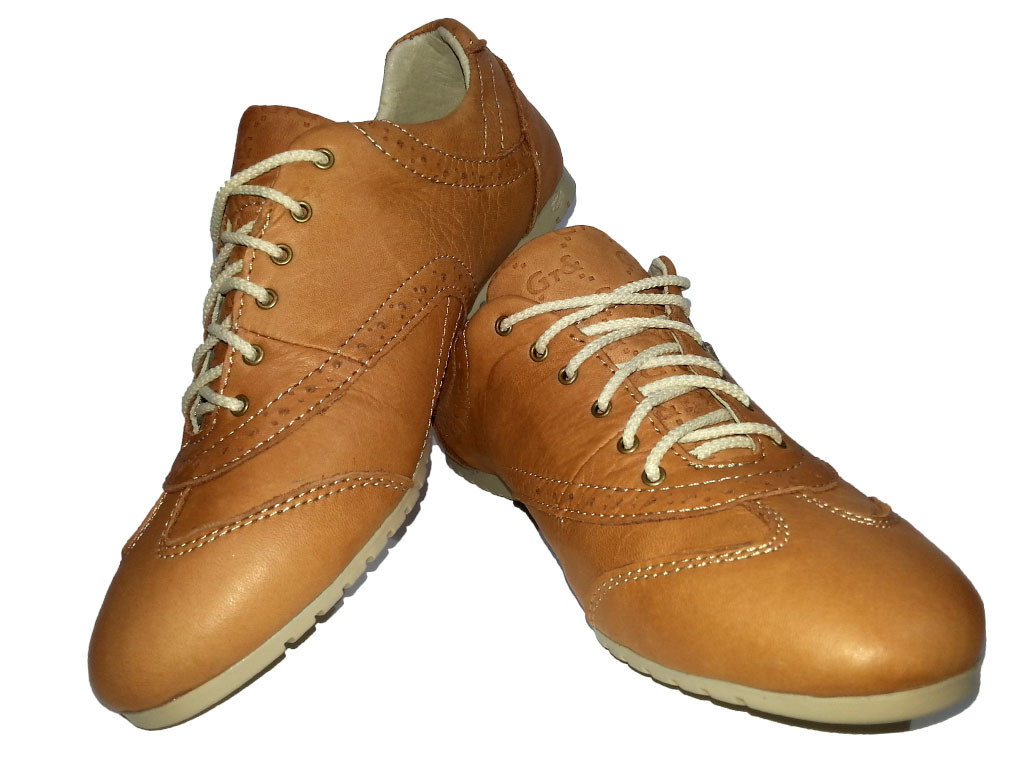Кроссовки GT коричневые натуральная кожа на шнуровке - фото 1 - id-p7811178