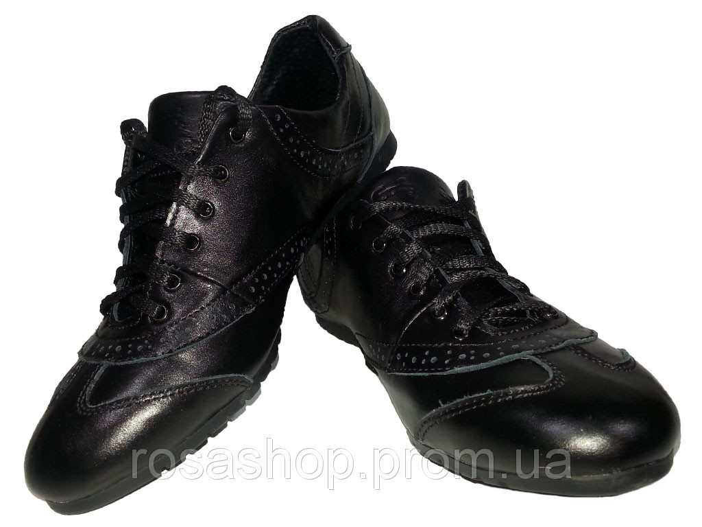 Кроссовки GT черные натуральная кожа на шнуровке 36 - фото 1 - id-p7811255