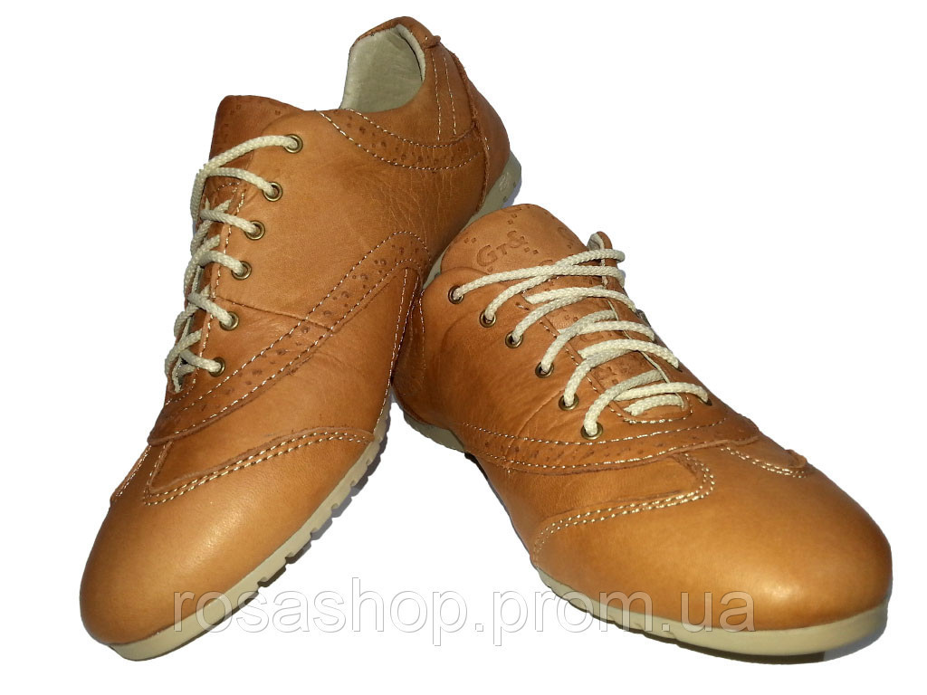 Кроссовки GT коричневые натуральная кожа на шнуровке 36 - фото 1 - id-p7811260