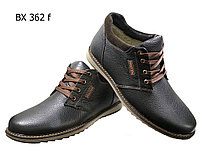 Ботинки мужские зимние натуральная кожа черные на шнуровке (362)