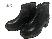 Ботинки женские демисезонные натуральная кожа черные со змейкой (16170) 39