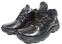 Ботинки зимние мужские натуральная кожа черные на шнуровке (07) 40