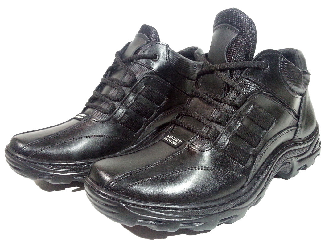 Ботинки зимние мужские натуральная кожа черные на шнуровке (07) 41 - фото 1 - id-p7812049