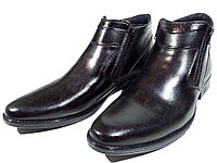 Ботинки мужские зимние натуральная кожа черные на молнии (АВА 26)