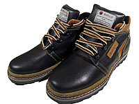 Ботинки мужские зимние натуральная кожа черные на шнуровке (6-12-55) 45