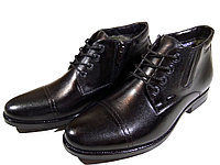 Ботинки мужские зимние натуральная кожа черные на шнуровке (4589ш) 40