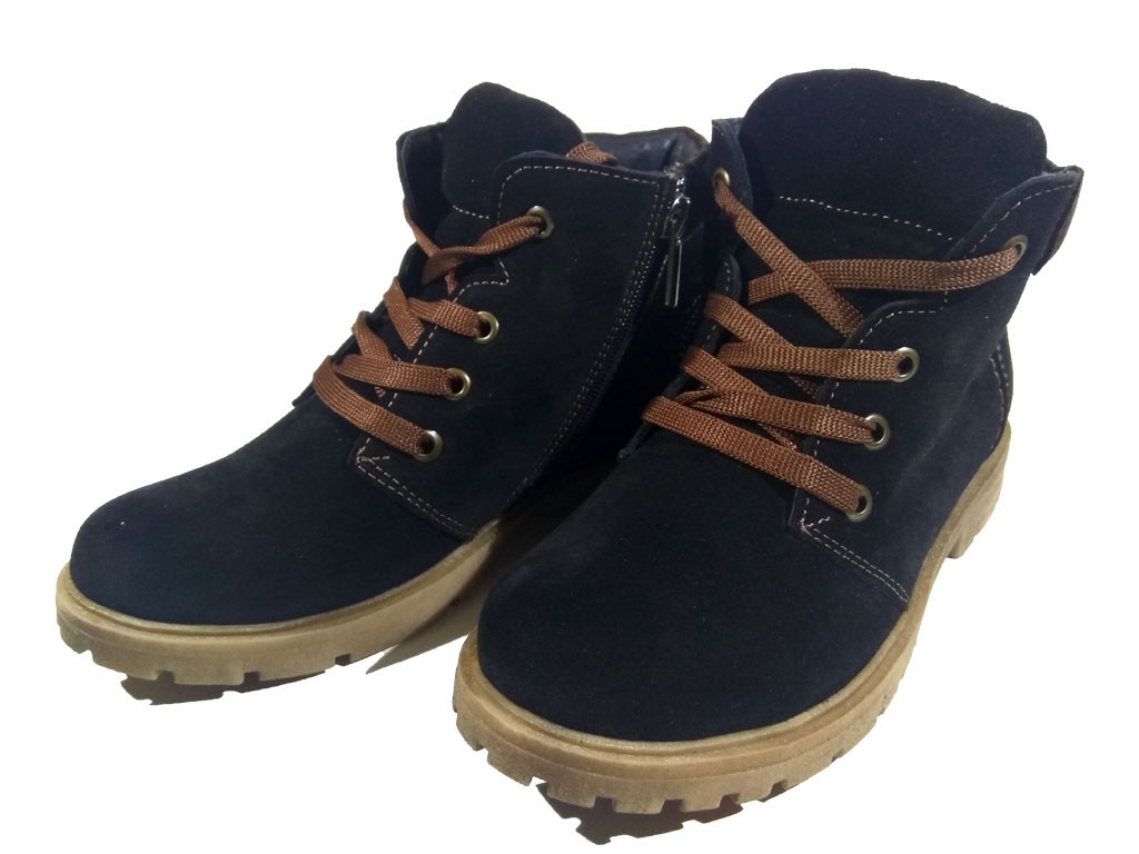 Ботинки подростковые натуральная замша черные (БД 77) - фото 1 - id-p7812096