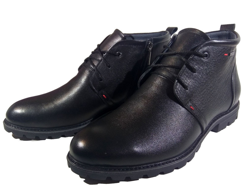 Ботинки мужские зимние натуральная кожа черные на шнуровке (Б-8) 43 - фото 1 - id-p7812124