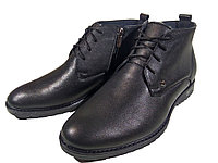 Ботинки мужские зимние натуральная кожа черные на шнуровке (Б-10)