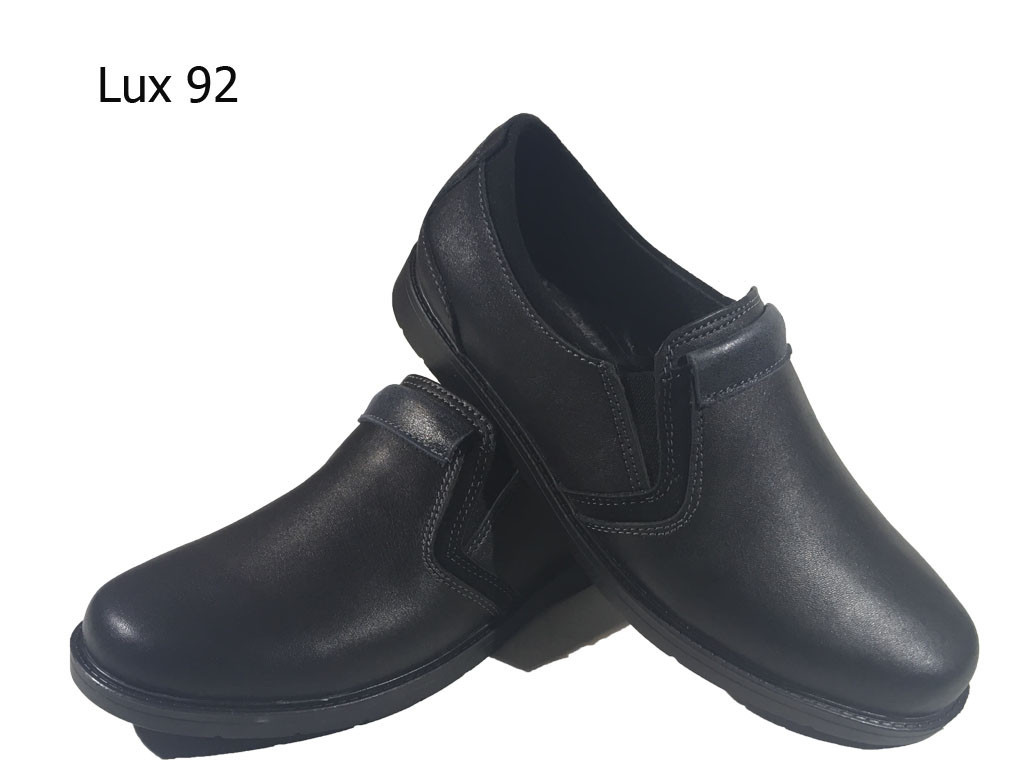 Туфли подростковые натуральная кожа черные на резинке (П 92) 36 - фото 1 - id-p7812156