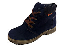 Ботинки подростковые натуральная замша синие (БД 77) 40
