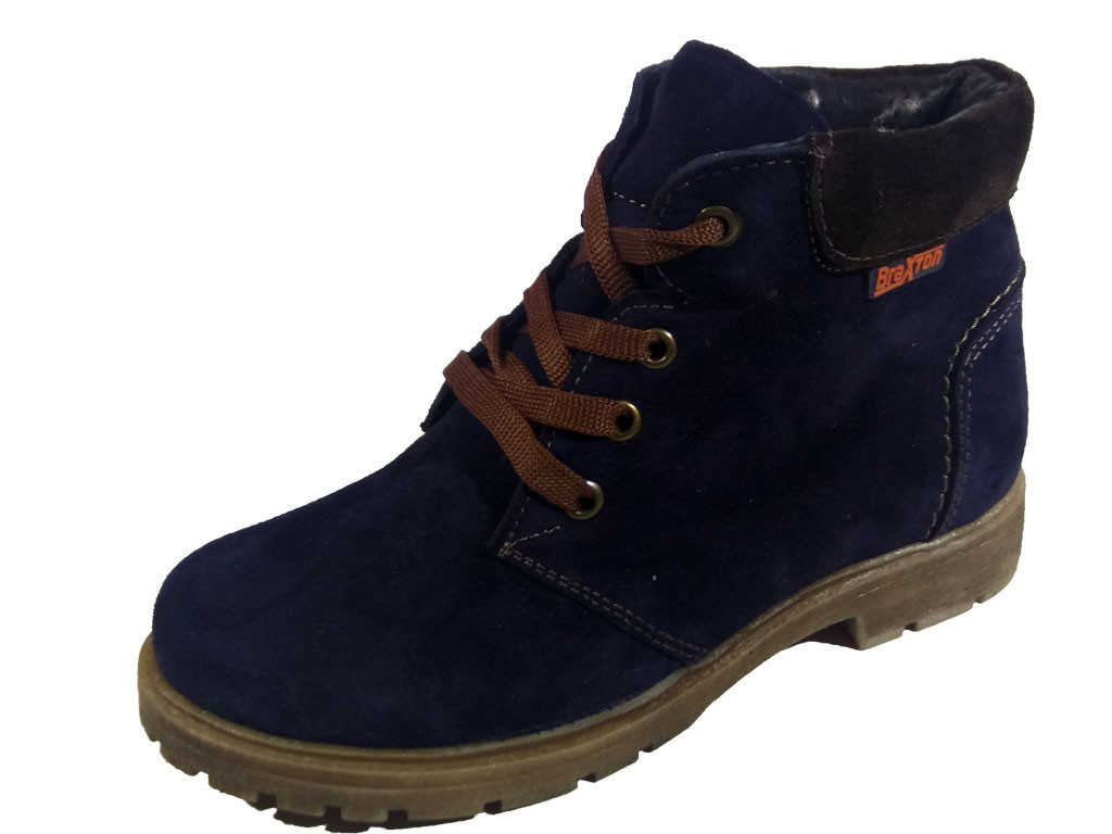 Ботинки подростковые натуральная замша синие (БД 77) 41 - фото 1 - id-p7812322