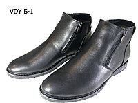 Ботинки мужские зимние натуральная кожа черные на молнии (Б-1)