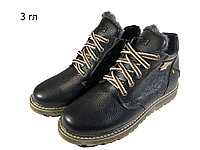 Ботинки мужские зимние натуральная кожа черные на шнуровке (3 гл)