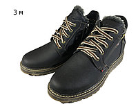 Ботинки мужские зимние натуральная кожа черные на шнуровке (3 м)